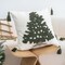 Green Tufted Christmas Tree Throw Pillow Cover, New Year Farmhouse Pillowcase with Tassels, Hand Woven Cushion Sham for Winter Holiday Home Decor, 18x18 inch, 1PCS(Fir Tree)